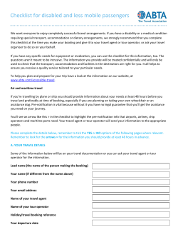 Checklist for disabled and less mobile passengers