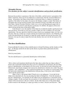 Neurotic Identifications and Psychotic Petrification / Alexandre Stevens