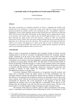 A prosodic study of wh-questions in French natural