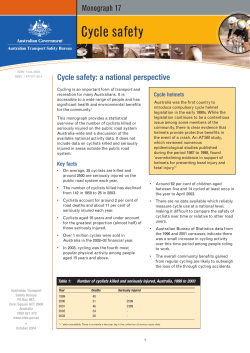 Monograph 17 - Cycle Safety: A National Perspective