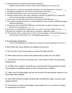 Run-on and Fragment Practice