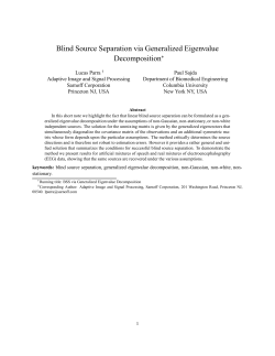 Blind Source Separation via Generalized Eigenvalue Decomposition