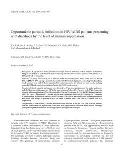 Opportunistic parasitic infections in HIV/AIDS patients
