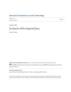 In Search of the Impartial Jury - Scholarly Commons