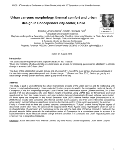 Urban canyons morphology, thermal comfort and urban design in