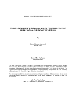 POLAND`S ENGAGEMENT IN THE GLOBAL WAR ON TERRORISM