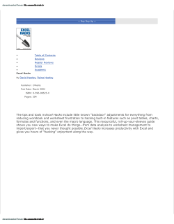 The tips and tools in Excel Hacks include little known "backdoor
