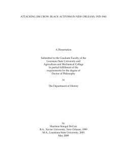 Attacking Jim Crow: Black Activism in New Orleans
