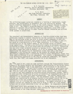 THE CALIFORNIUM OXYGEN SYSTEM FOR 1.50