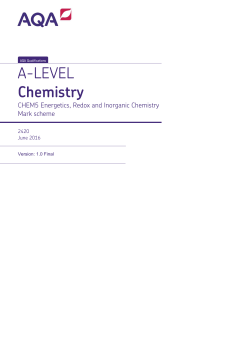 A-level Chemistry Mark scheme Unit 05 - Energetics, Redox
