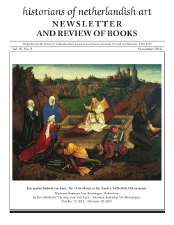 HNA November 12 Cover.indd - Historians of Netherlandish Art