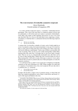 The event structure of irreducibly symmetric reciprocals Alexis