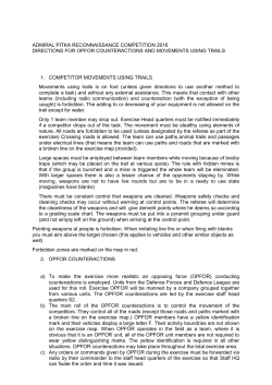 Directions for OPFOR counteractions and movements using trails