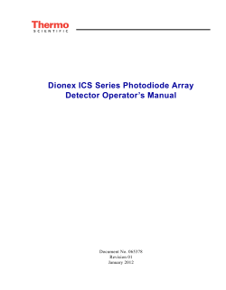 Dionex PDA Photodiode Array Detector Operator`s Manual