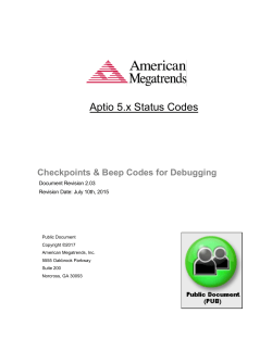 Aptio 5.x Status Codes - American Megatrends Inc.