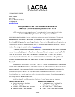 Los Angeles County Bar Association Rates Qualifications of Judicial
