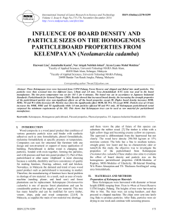 INFLUENCE OF BOARD DENSITY AND PARTICLE SIZES ON THE
