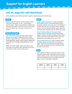 Unit 34, page 216: Latin Word Roots
