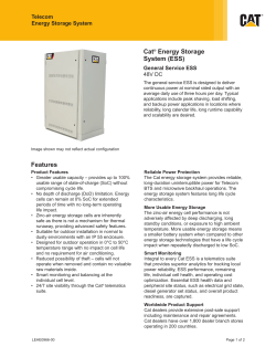 Features Cat&reg; Energy Storage System (ESS)