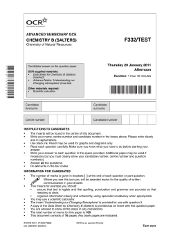Question paper - Unit F332 - Chemistry of natural resources