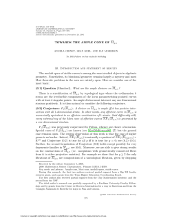 TOWARDS THE AMPLE CONE OF Mg,n &sect;0. Introduction and