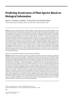 Predicting Invasiveness of Plant Species Based on Biological