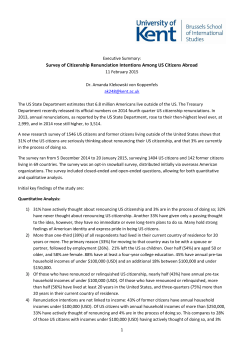 Survey of Citizenship Renunciation Intentions