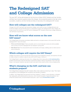 The Redesigned SAT and College Admission