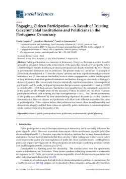 Engaging Citizen Participation&mdash;A Result of Trusting Governmental