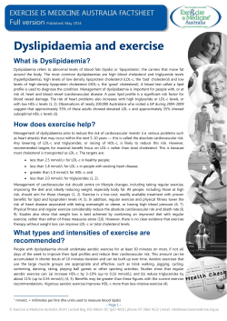 Dyslipidaemia and exercise - Exercise is Medicine Australia