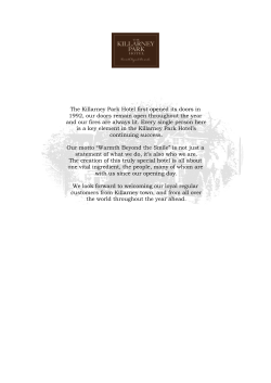 The Killarney Park Hotel first opened its doors in 1992, our doors