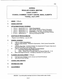 July 5, 2016: Leduc County council minutes