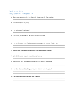 The Princess Bride Study Questions – Chapters 2-4