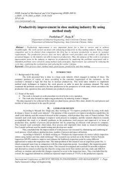 Productivity improvement in shoe making industry By using method