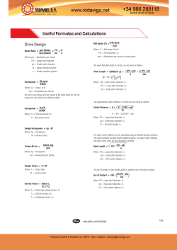 Useful Formulas and Calculations