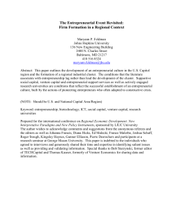 The Entrepreneurial Event Revisited: Firm Formation in a Regional