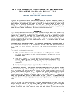 an action research study of effective and efficient rehearsals in a