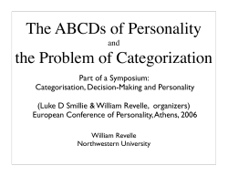 The ABCDs of Personality - The Personality Project