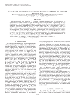 SOLAR SYSTEM ABUNDANCES AND CONDENSATION