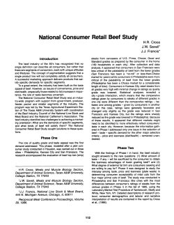 National Consumer Retail Beef Study