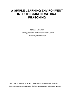 a simple learning environment improves mathematical reasoning