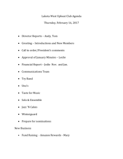 February Meeting Agenda