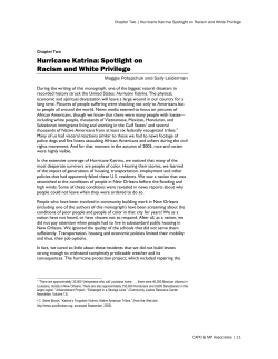 Hurricane Katrina: Spotlight on Racism and White