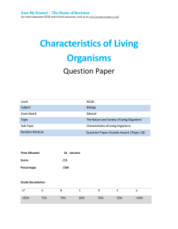 Characteristics of Living Organisms
