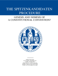 The Spitzenkandidaten procedure. Genesis and nemesis of a