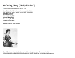 McCauley, Mary ("Molly Pitcher")
