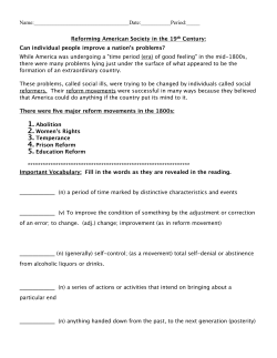 Marilyn`s Reform Handout