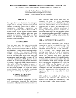 "students in free enterprise" as experiential learning