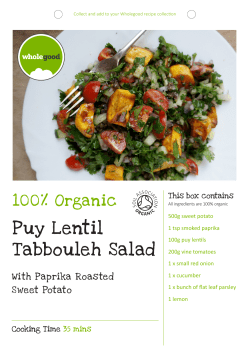 Puy Lentil Tabbouleh Salad