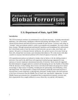Patterns of Global Terrorism: 1999